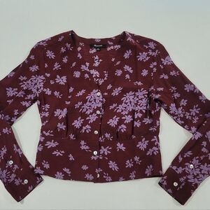Madewell Burgundy Floral Blouse